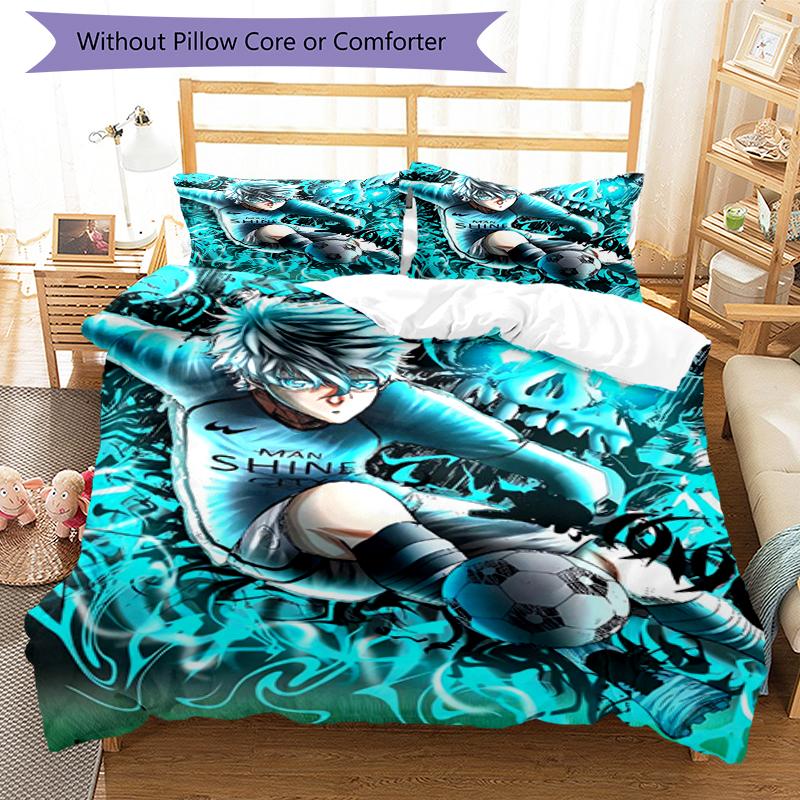 3pcs BlueLock Bedding Set Duvet Cover Closure Includes 1 Duvet Cover & 2 Pillowcases, Soft and Comfortable for All Seasons.
