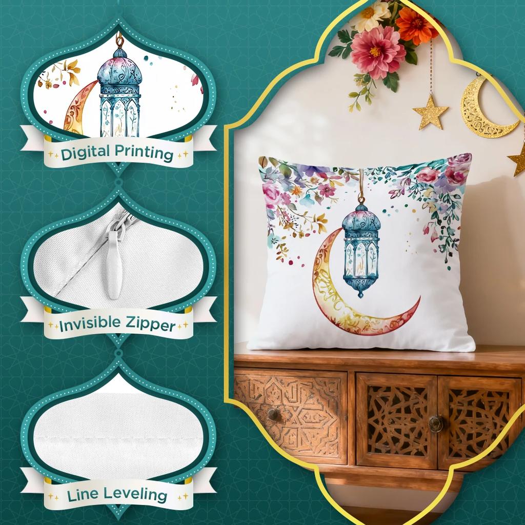 Watercolor Ramadan pattern Cushions Pillowcase Polyester Cushion Cover Throw Pillow Pillowcover Home Car Sofa Decor