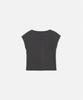 KALEG Transitional Pintuck Crewneck T-Shirt For Women (Dark Grey)