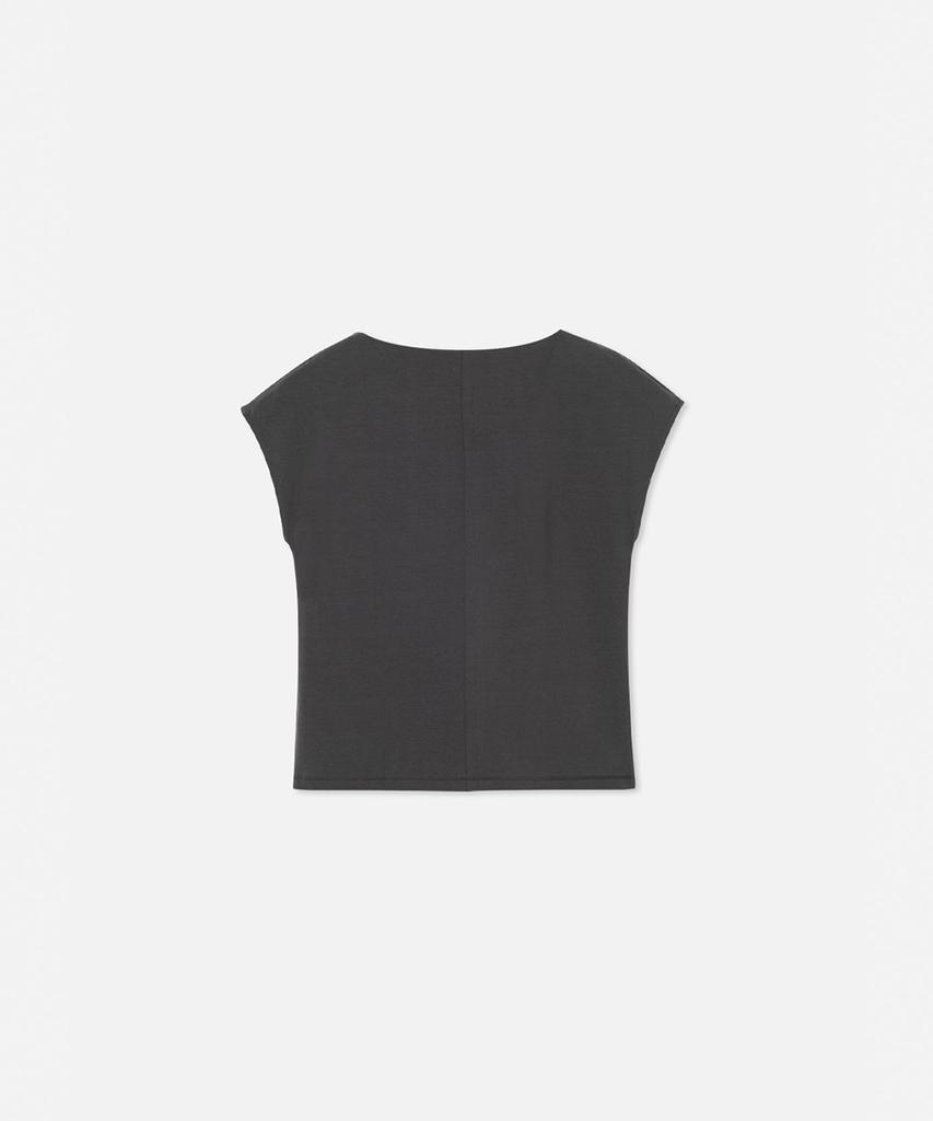 KALEG Transitional Pintuck Crewneck T-Shirt For Women (Dark Grey)