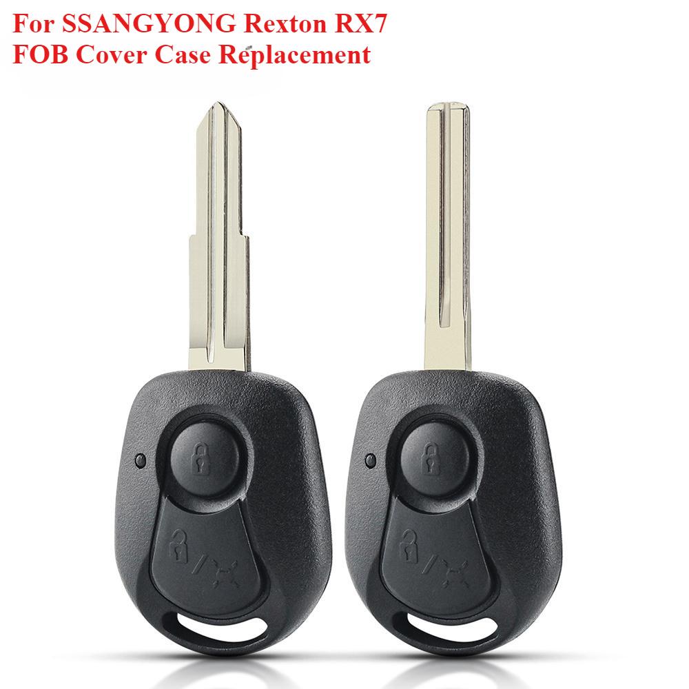 

Чохол для дистанційного ключа з 2 кнопками для SSANGYONG Rexton RX7 Uncut Blade Key FOB Cover Cover Case Replacement Style 2