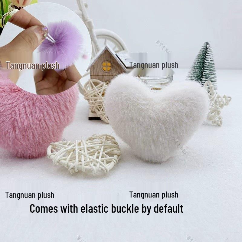 

Брелок-подвеска в виде сердца из искусственного меха - 9 см плюшевый шарик-шарм для сумок и аксессуаров для одежды 9cm