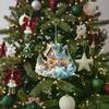 Schneehaus Weihnachtsbaum Hängeornament Weihnachtsfeier Dekorationen Für Weihnachtsbaum Anhänger 2D Acryl Flach Weihnachtsanhänger