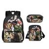 Fundamental Round Front Tote Everyday Backpack Pen Bag ice Bag 3Pcs Set Versatile Comic Male or Female School Birthday Best Gift