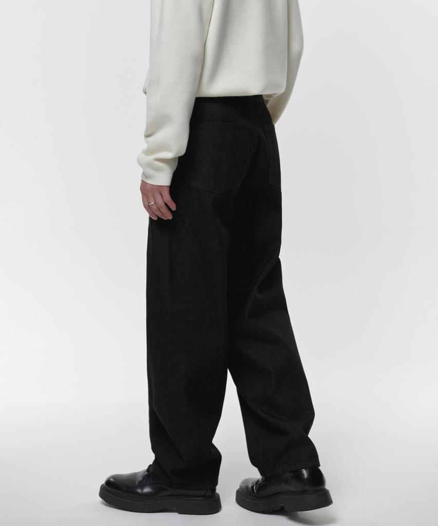 Musinsa Standard Twist Semi-Balloon Denim Pants [Raw Black]
