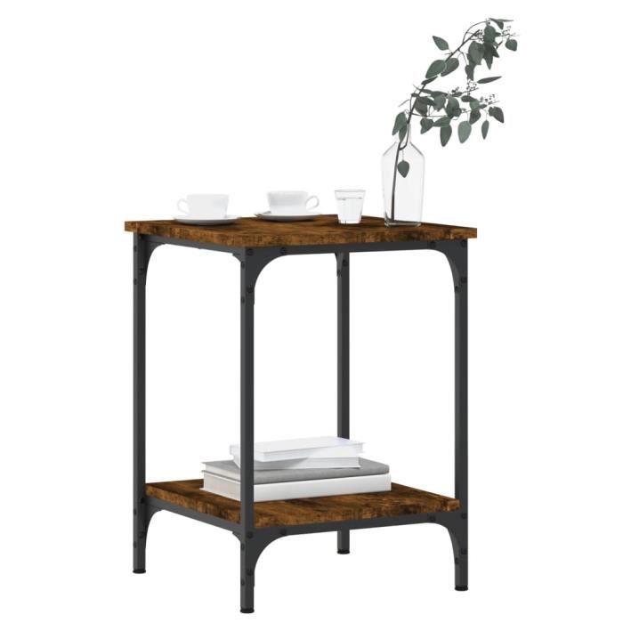 VidaXL Table basse chêne fumé 40x40x55 cm bois d'ingénierie 832825