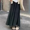 Skirt for Women Casual Versatile Elastic Long Loose Trousers Plus Size Fit Flattering Silhouette High-Waisted  Thickened Stretchy Solid Colour Skirt