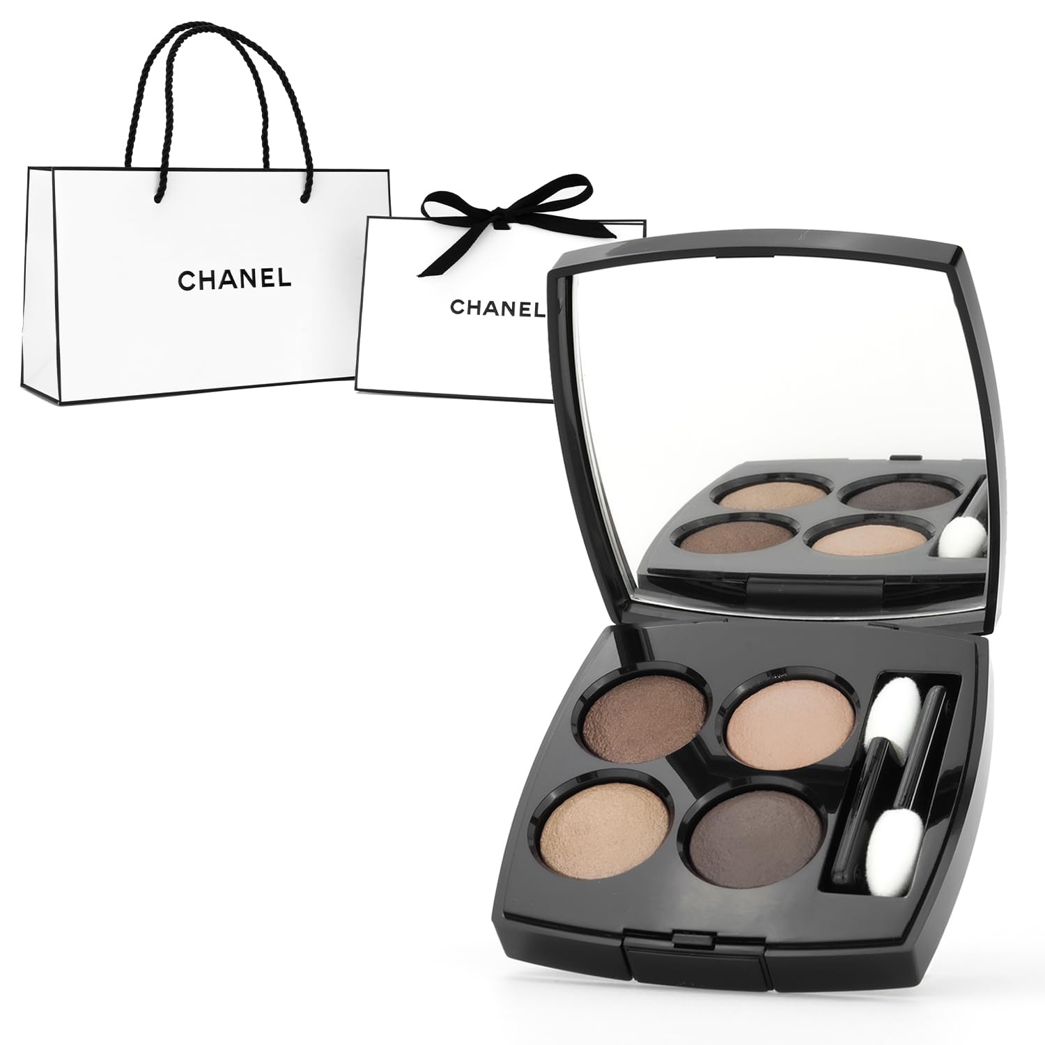 Les Quatre Ombres Eyeshadow Cosmetics Birthday Present Gift with Shopping Bag and Gift Box CHANEL #308 Clair-Obscure 4-Color