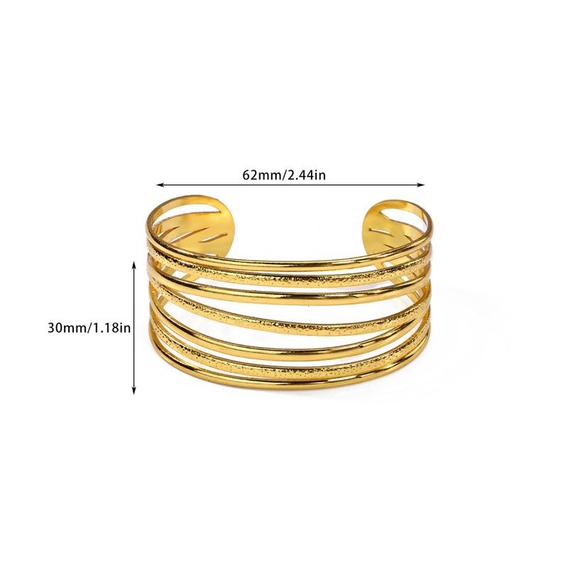 Titanium steel open bracelet gold-plated adjustable metal bracelet female exaggerated fashion hip-hop