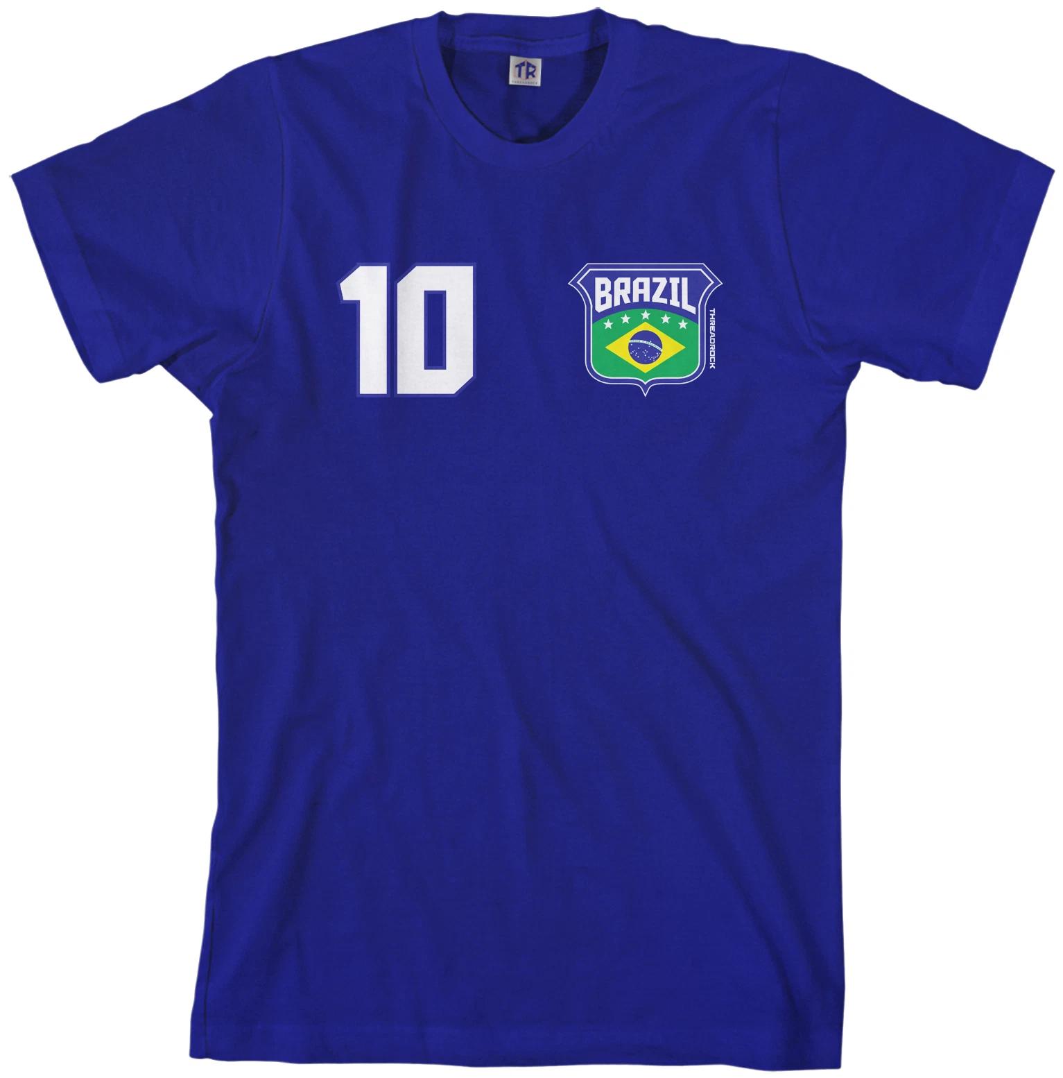 Threadrock Men s Team Brazil Soccer T shirt Brazilian Football L
