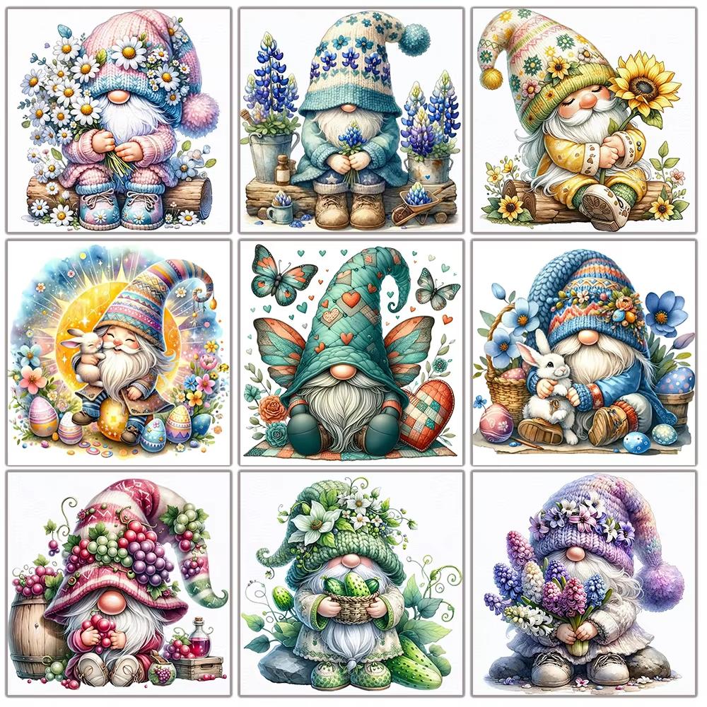 

5D DIY Алмазна Живопис Мультяшний Гном Повна Квадратна Кругла Алмазна Мозаїка Вишивка Милий Персонаж Набір для Вишивання Хрестиком Мистецтво Домашній Декор Round 20x20cm