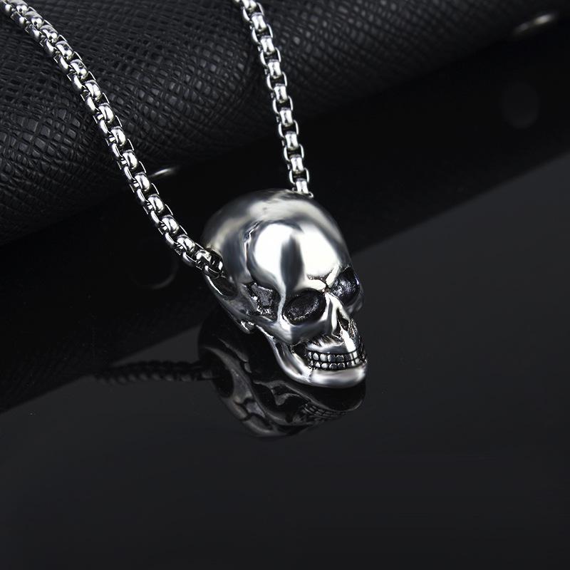 Europäische & Amerikanische Mode Totenkopf Herren Hip Hop Halskette - Halloween Anhänger