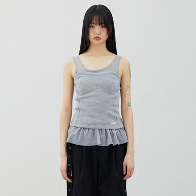 LALAFOX Sweat Slim Tube Top Gray Bq4Cv002