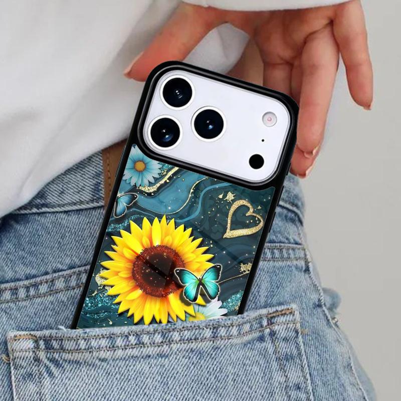 

Красивый желтый чехол-подсолнух для iPhone 16e 15 14 13 12 17 Pro Max Plus Air 17pro Чехол iPhone 16e