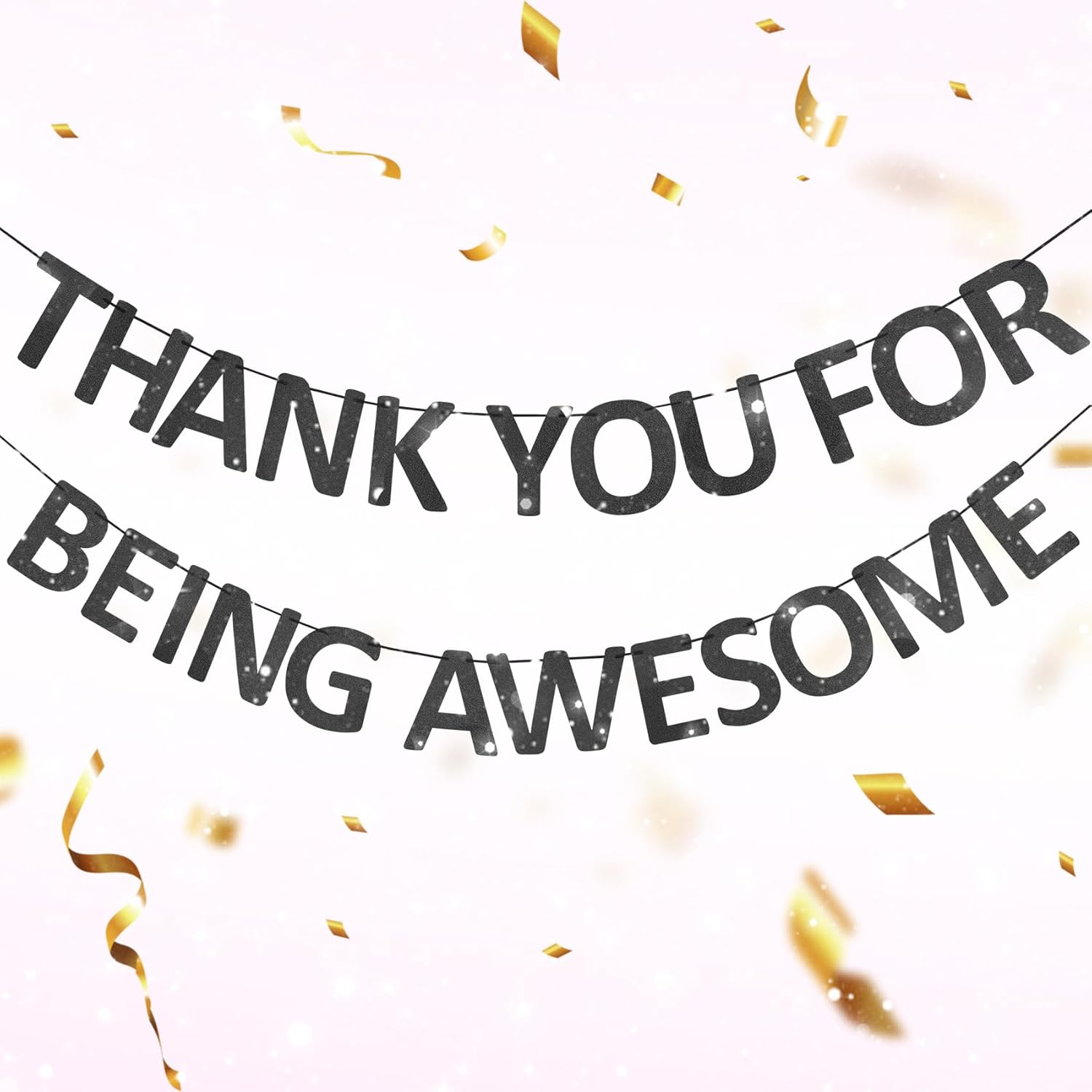 Employee Appreciation Banner Staff Thank You Decorations Pre-Strung Glitter Appreciation Banner for Hospital Church Office School Appreciation чёрный
