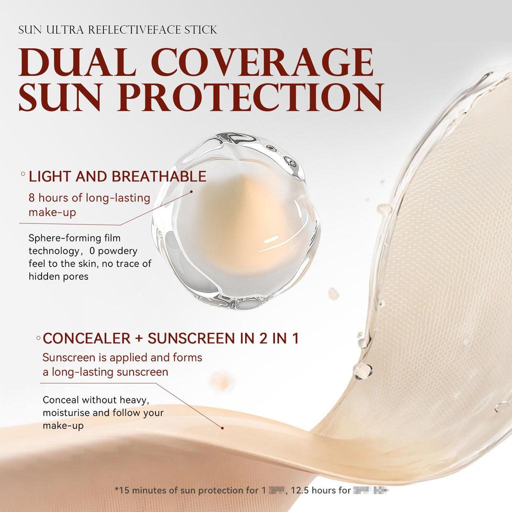 Exclusive 50+ SPF Sunscreen Foundation Stick - Long-lasting, Non-transfer, Lightweight Concealer