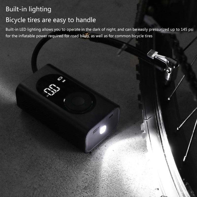 Portable Electric Air Compressor Electric Air Inflator, 4 Different Modes, Fast Inflation For Bike Motorcycle Car Ball