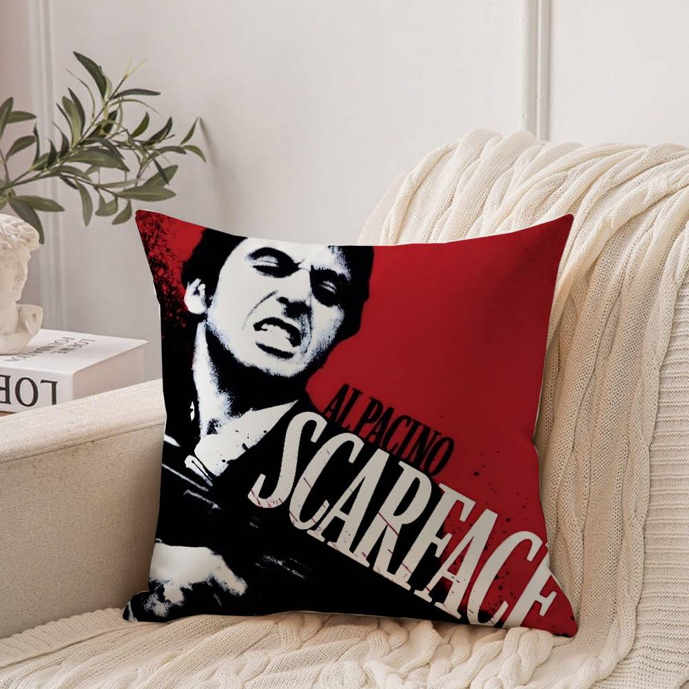 

Hot S-Scarface Movie Pillow Case Home Decor Throw For Sofa Bed Car Room Decor Gift Idea 12x12Inch