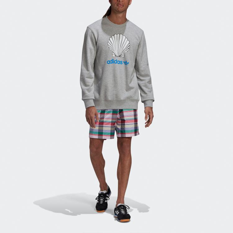 Adidas Originals Trefoil X Noah Co-Branded Printed Crewneck Sweatshirt Men Sweatshirt Gray GM8438