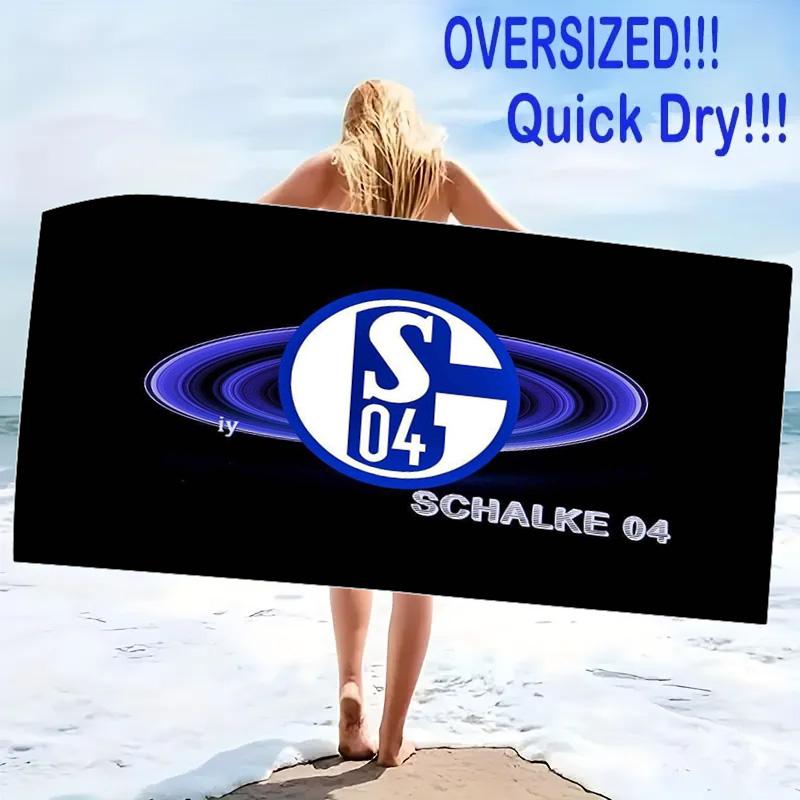 FC Schalke 04 Logo Print Beach Towel, Large Soft Quick Dry Towel for Beach Camping Swimming
