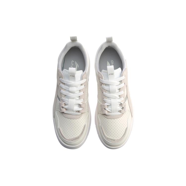 Li Ning Wave Superwave Slip Resistant Cushioning Low top Skateboard Shoes Men's Ecru AGCP085-2