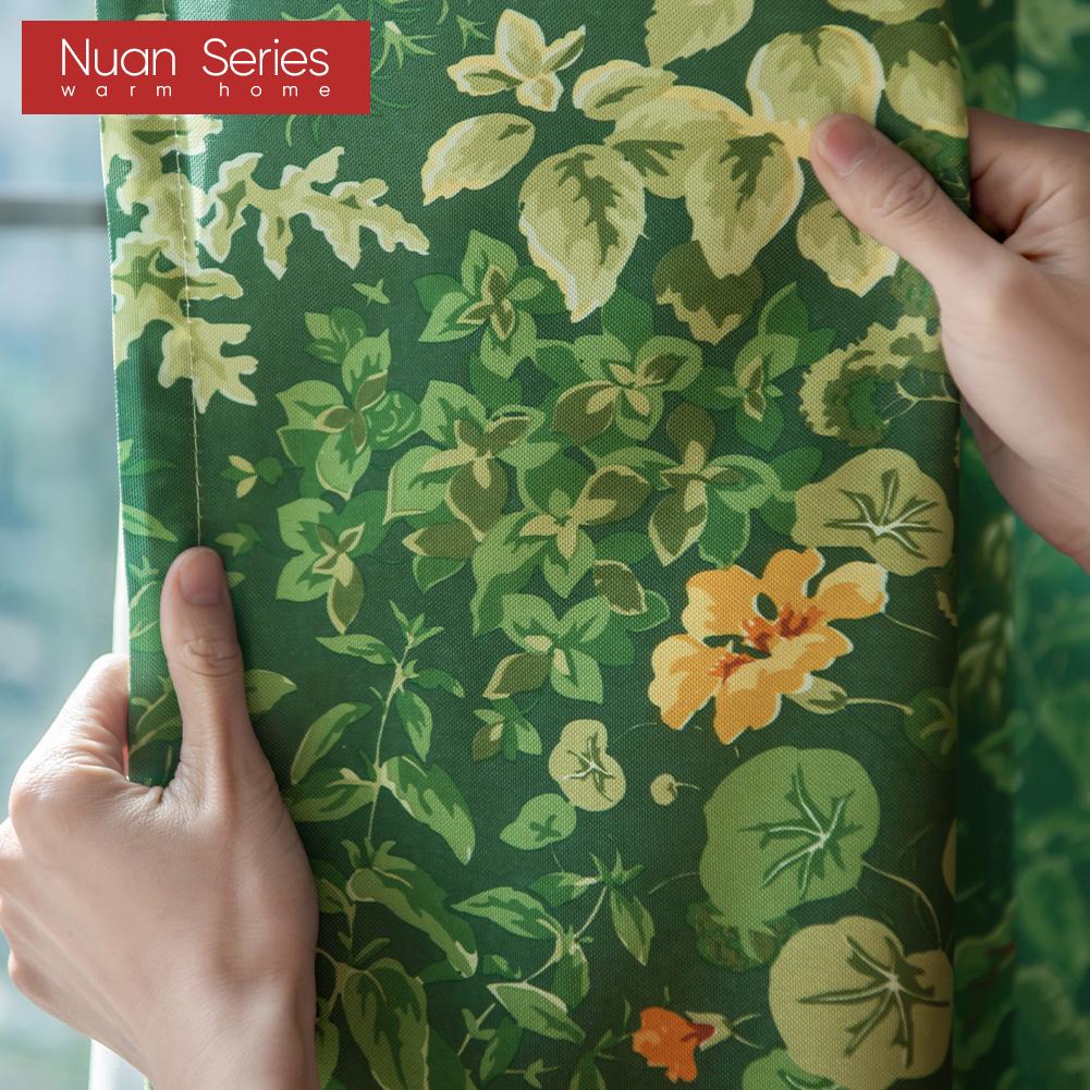 1PC Nuan Series American Countryside Printed Oven Skirt, Lotus Leaf Lace Edge Decorative Oven Door Curtain for Kitchen Home Decor