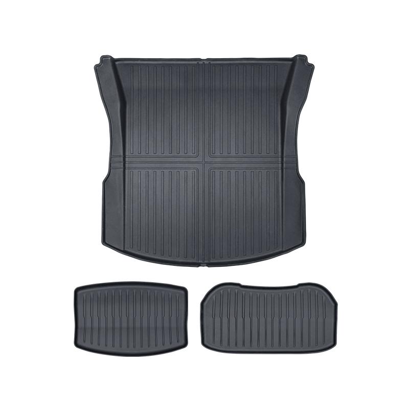 For Tesla 2024-25 Model3 Highland 3 Rear Trunk Mat TPE Car Pads Waterproof Protective Trunk Mats Upper Layer of Trunk Cushion