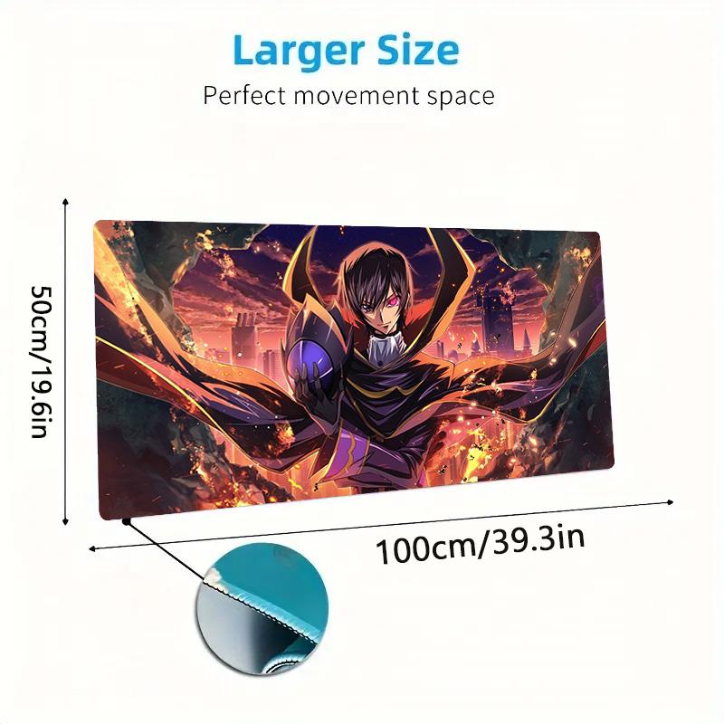 Code Geass Lelouch Emperor Outfit Anime Large Mouse Pad, Purple Gradient Background Gaming Desk Mat