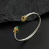 Creative Wire Buckle Sapphire Gold-plated Stainless Steel Women's Bracelet, Waterproof and Rust-free, Couple Bracelet