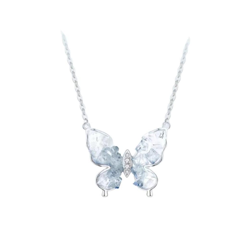 Sterling Silver Butterfly Clavicle Necklace for Women - Elegant Summer Jewelry