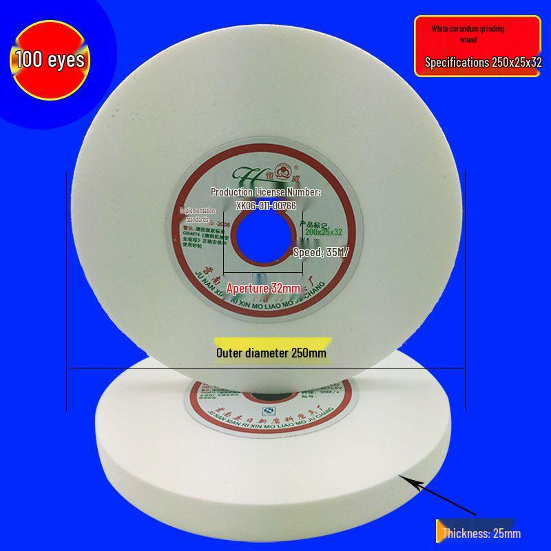 Multi-Material Grinding Wheel: White Corundum, Brown Corundum, Green Silicon Carbide - Perfect for Bench Grinders and Knife Sharpeners