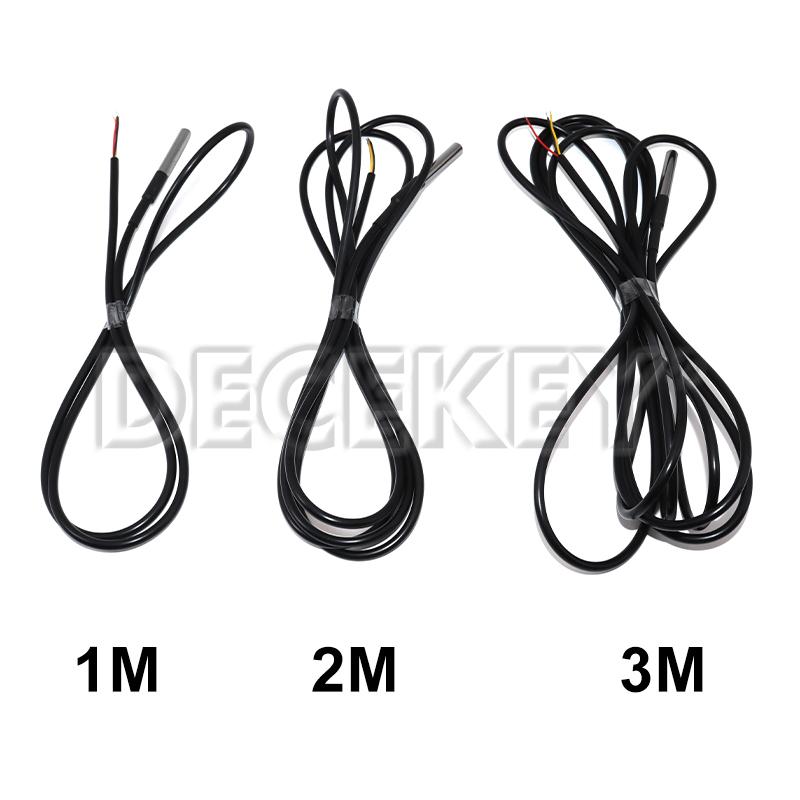 Stainless Steel Waterproof DS18b20 1/2/3M Thread Temperature Probe Temperature Sensor 18B20 Cable For Arduino