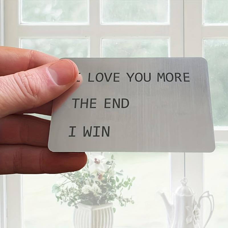Love Wallet Insert 1pc Anniversary Wallet Insert for Men, I Love You More, Novelty Wallet Card Gift, Engraved Keepsake for Him, Valentine's Day gift