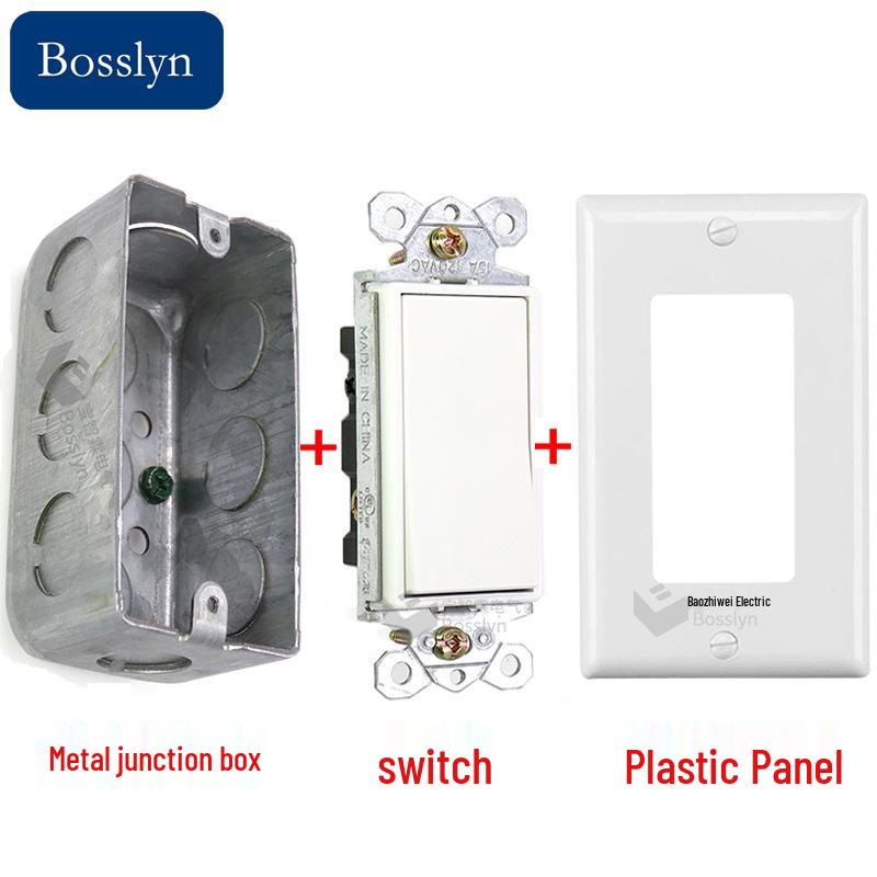 North American Style Single Gang Flush Mount Rocker Switch - UL Standard Wall Light Switch