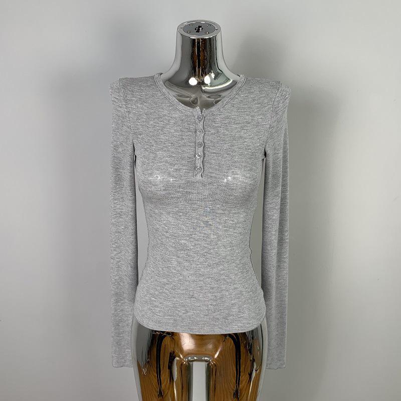 Korean Dongdaemun Slimming Sheer Bust-Enhancing Long-Sleeve Top