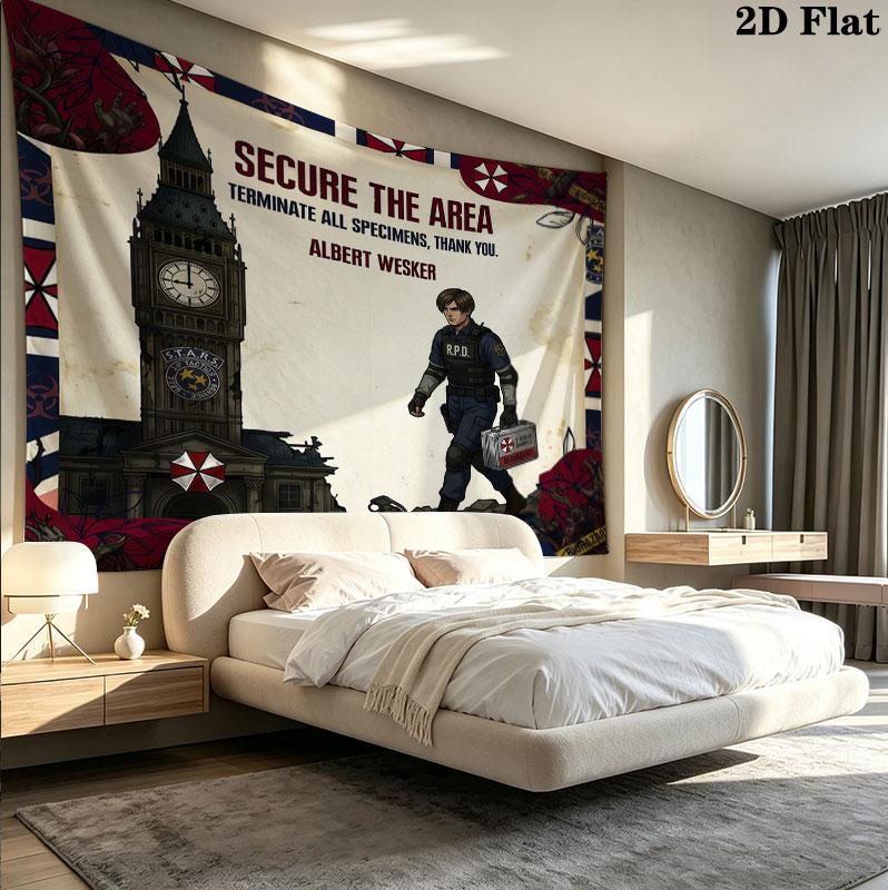 Resident Evil Wall Tapestry Aesthetic Wall Hanging Printed Fabric Blanket Decorative Tapestries For Bedroom Living Room Home Decor