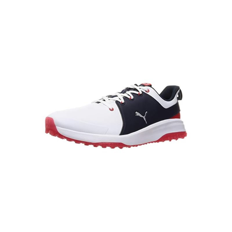 [PUMA] Golf Spikeless Shoes Grip Fusion Pro 3.0 Men's Puma White/Puma Silver/Navy Blazer (194467)(05) 26.5 cm