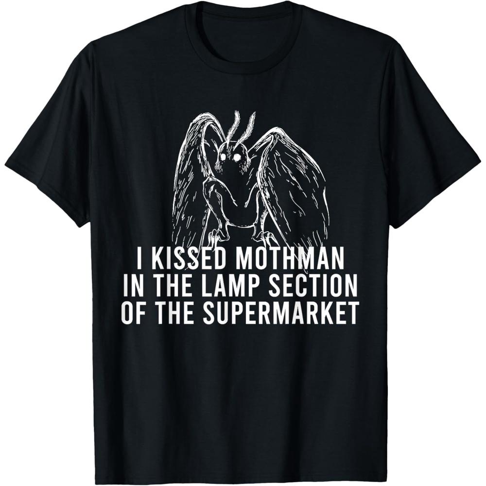 Mothman Cryptid I Kissed Mothman In The Lamp Section T Shirt 4XL чёрный