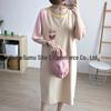 Summer Maternity & Nursing Dress: Short Sleeve Cotton Nightgown for Postpartum Moms