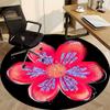 1pc Floral Design Office Round Area Rug,  Mat Suitable For Office, Under Office Chairs Bedroom Living Room Home Decor, Room Deco