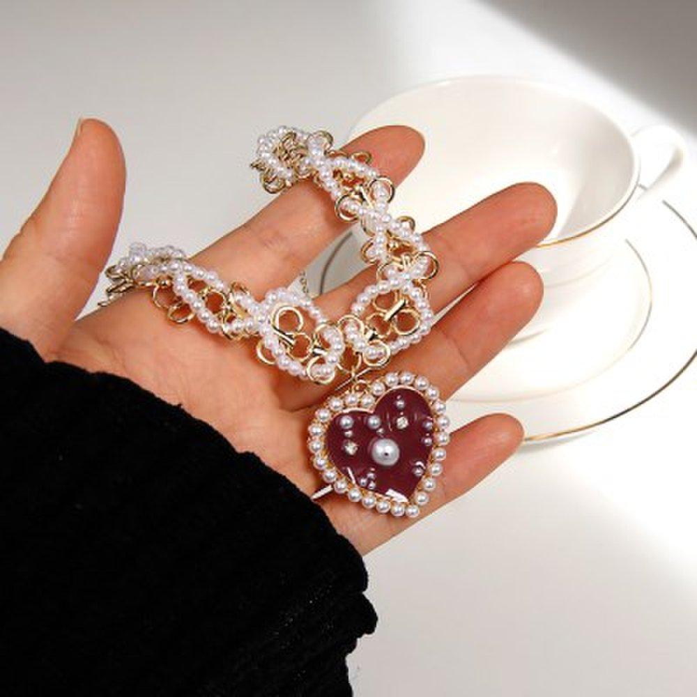 Zc264 Sharala Princess Big Heart Choker Point Necklace