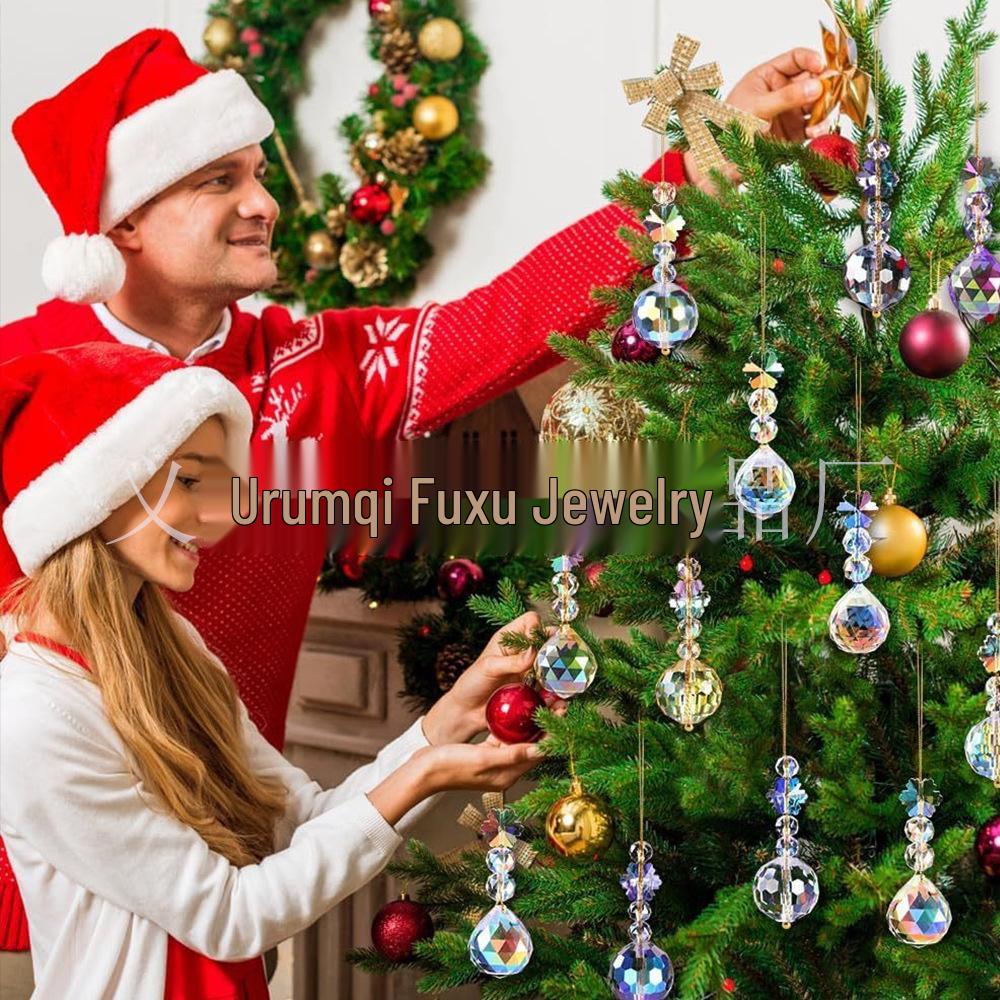 12-Piece Multicolor Crystal Ball Ornaments for Christmas Tree, Party, Wedding, and Home Decor.