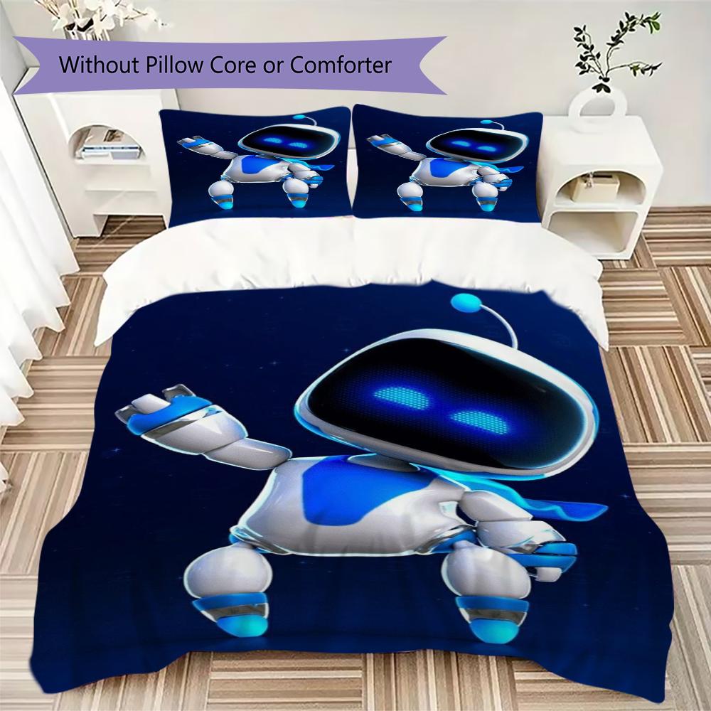 Parure de lit ASTRO BOT motif uilt Set uilt Housse Taie d'oreiller Décoration de maison Cadeau d'anniversaire (1 * housse de couette + 2 * taie d'oreiller sans garnissage)