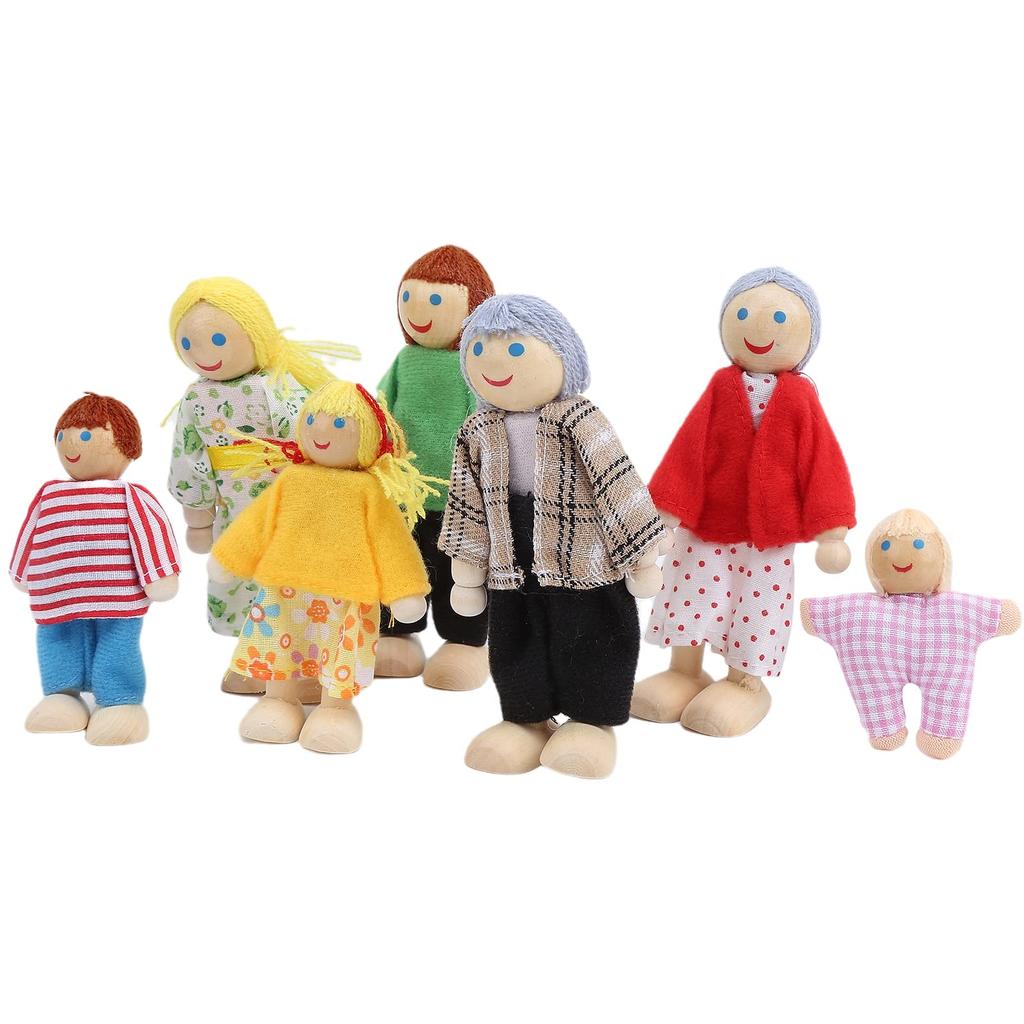 Dollhouse Little People Wooden Family Dollhouse Dollhouse Mini People Dollhouse Dolls for Pretend Figure Dollhouse Toys People, Set, Dolls, Figures,