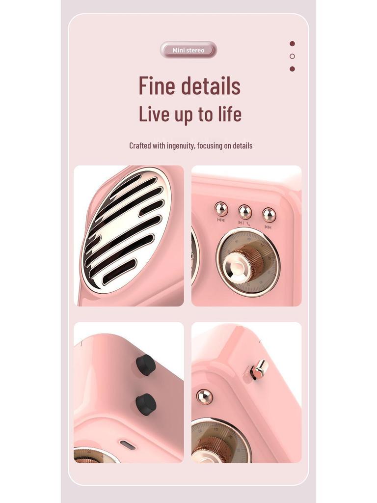 W13 Retro Mini Wireless Outdoor Portable Radio Speaker with Loud Bass