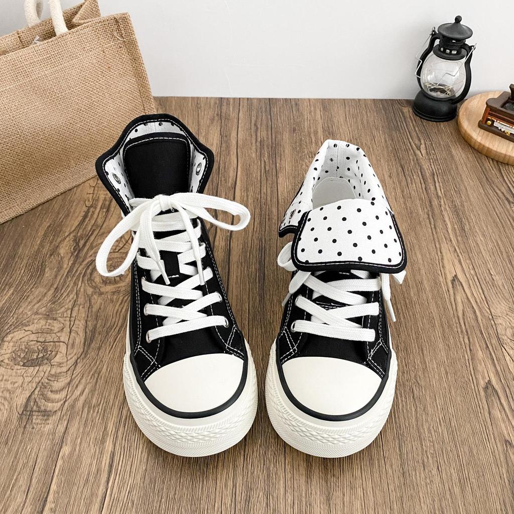 Frühling Herbst Damen Leinenschuhe Hoher Schaft Damen Flache Leinenschuhe Schnürung Student Sportliche Schuhe Mädchenschuh