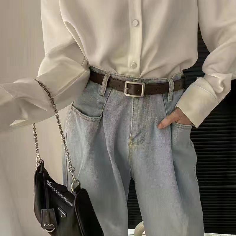 Womens Adjustable Classic Pu Waist Belt With Full Hole Design For Wear Everyday