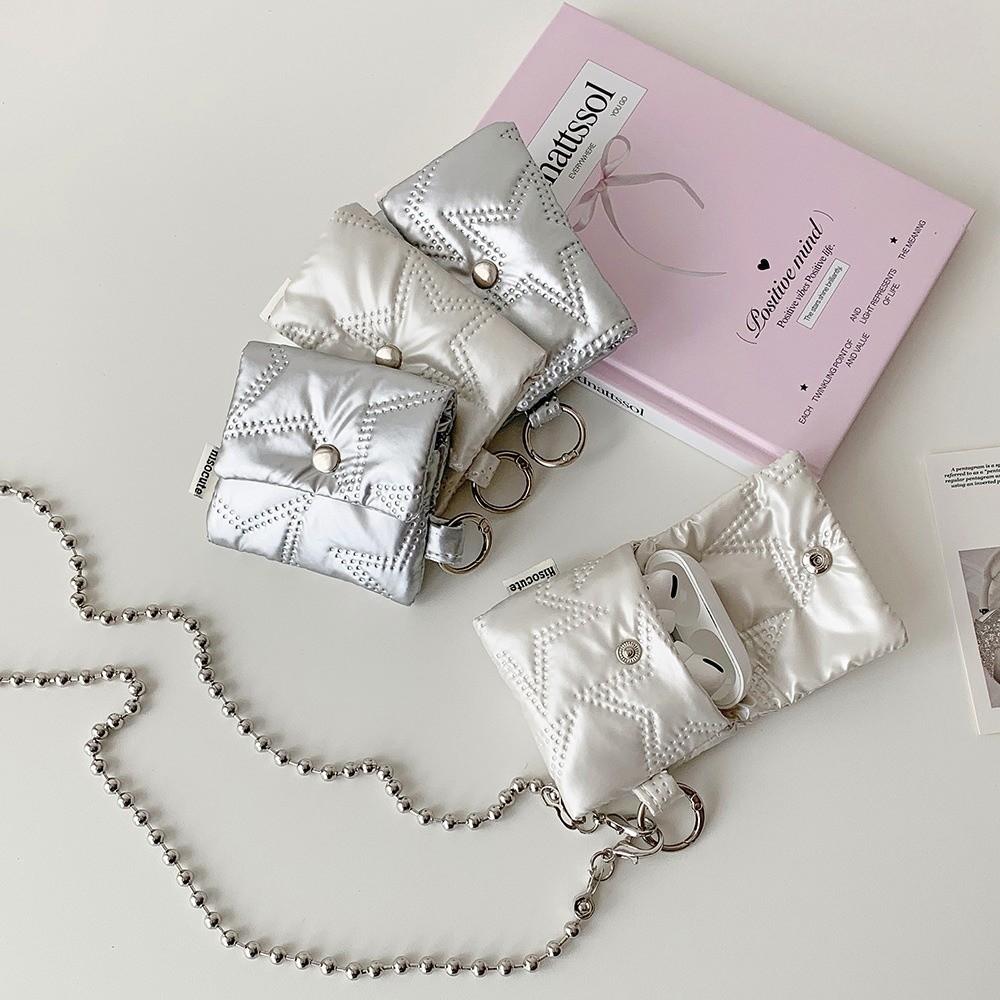 Lightweight Data Cable Organizer with Chain Mini Earphone Pouch Portable Headphone Storage Bag