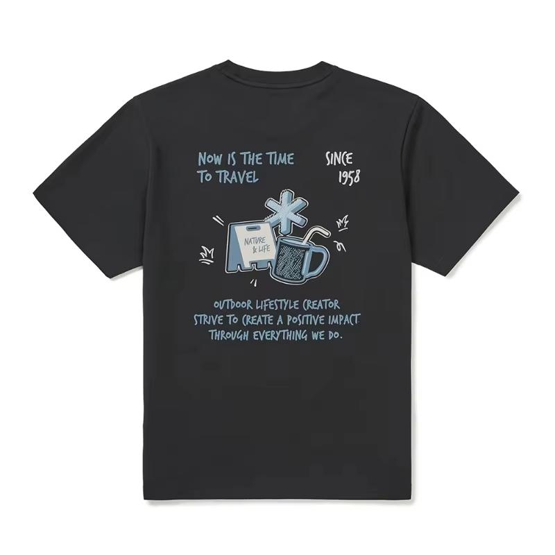 

2025 Summer New Snow Peak Summer New Print Outdoor Camping Leisure Shortsleeved Tshirt Pure Cotton Leisure Vacation Unisex 4XL