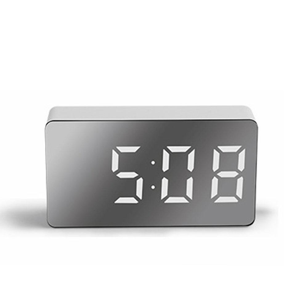 Mini Mirror Alarm Clock Home Furnishings Electronic Watch Desk Digital  Bedroom Decoration Table And Accessory Smart Hour Led